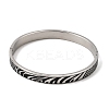 304 Stainless Steel Black Enamel Zebra Skin Print Hinged Cuff Bangles for Women SA-CBAC920-03P-4