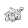 304 Stainless Steel Micro Pave Cubic Zirconia Flower Connector Charms LS-STAS-U042-01P-02-2