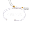 Synthetic Turquoise & Glass Seed Braided Bead Bracelets BJEW-JB11157-02-4