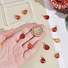 24Pcs Dyed Natural Red Agate & Natural Red Aventurine & Natural Topaz Jade Pendants PALLOY-GA00017-3