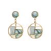 Stainless Steel with Natural Turquoise Earrings for Women GK9952-1-1