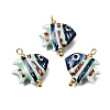 Ocean Themed Hand Painted Ceramic Porcelain Pendants PR-CBA0027-05G-04-1