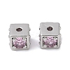 Brass Cubic Zirconia Beads KK-Q030-14B-P-1