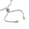 Brass Pave Clear Cubic Zirconia Rectangle & Flat Round Slider Bracelets BJEW-YWC0002-01P-3