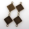 Vintage Tibetan Alloy Rhombus Cabochon Connector Bezel Settings TIBE-M016-03AB-NF-2