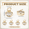 6Pcs Brass Micro Pave Grade AAA Cubic Zirconia Charms ZIRC-LP0001-33G-2