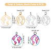 18Pcs 3 Colors 201 Stainless Steel Pendants STAS-DC0003-05-3