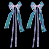 Nylon Organza Ribbon & Plastic Imitation Pearl Beaded Bowknot Bag Ornament HJEW-PH02020-6