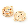 Brass Micro Pave Cubic Zirconia Charms KK-E090-31G-2