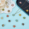 16Pcs 8 Colors Glass Seed Beaded Star Charm with Evil Eye Beads Pendants PALLOY-GO00071-4
