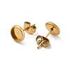 Flat Round 304 Stainless Steel Stud Earring Settings Ion Plating(IP) STAS-I323-8mm-G02-2