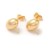 Oval Brass Stud Earring Findings KK-M270-25G-1