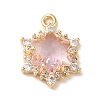 Brass with Cubic Zirconia Pendants KK-G499-15G-01-1