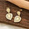 Brass Micro Pave Clear Cubic Zirconia Dangle Stud Earrings for Women LS-EJEW-F352-05G-02-5