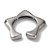 Rack Plating Star Brass Cubic Zirconia Open Cuff Rings for Women RJEW-S242-02P-A-4