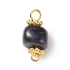 Natural Agate Dyed Beads Link Connectors PALLOY-JF00890-05-2