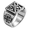 Punk Rock Style 316L Surgical Stainless Steel Square Finger Rings RJEW-BB05842-11-2