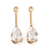 Brass with Cubic Zirconia Pendants KK-Z035-01B-1