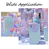 Fishscale Pattern Polyester Fabrics DIY-WH0304-508B-6