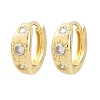 Sun Brass Micro Pave Clear Cubic Zirconia Hoop Earrings EJEW-D348-19G-2