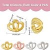 16 Sets 4 Colors Brass Two Loops Heart Interlocking Clasps for DIY Jewelry KK-FH0004-13-2