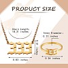 Number Pendant Necklace & Open Cuff Ring JX197A-3