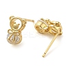Rack Plating Brass with Cubic Zirconia Stud Earring EJEW-C079-07G-2