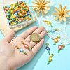 50Pcs 5 Colors Flower Glass Seed Bead Pendant Decorations HJEW-CJ0001-09-4