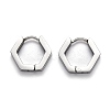 Tarnish Resistant 304 Stainless Steel Hexagon Huggie Hoop Earrings STAS-H156-03B-P-2