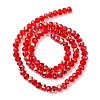 Electroplate Transparent Glass Beads Strands EGLA-A046-01B-08-3