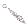 304 Stainless Steel Macrame Pouch Empty Stone Holder Pendant Decorations AJEW-JB01414-02-3