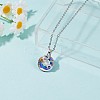 Double Turtle and Wave Alloy Pendant Necklace with Rhinestone JN1015A-3