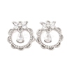Brass Micro Pave Clear Cubic Zirconia Pendants KK-S389-08P-1