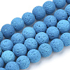 Synthetic Lava Rock Beads Strands G-S277-8mm-07-1