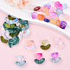 60Pcs 2 Styles Spray Painted Transparent Glass Beads GLAA-YW0003-98-2