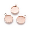 201 Stainless Steel Pendant Cabochon Settings STAS-F191-14RG-C-2