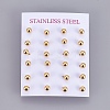 304 Stainless Steel Ball Stud Earrings EJEW-F0061-06E-G-2