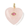 Natural Rose Quartz Pendants G-P585-03G-09-1