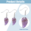 3 Pairs 3 Styles Natural Mixed Gemstone Wings Dangle Earrings with Brass Pins for Women EJEW-FI0003-19-5