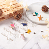 10 Pair 10 Color Transparent Resin & Wood Stud Earring Findings DIY-FW0001-09-5