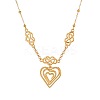 Valentine's Day 304 Stainless Steel Chinese Knot Heart Pendant Necklaces for Women WG6D189-01-5