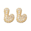 Brass Micro Pave Cubic Zirconia Stud Earrings EJEW-Z091-04G-L-2