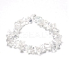 Synthetic Quartz Crystal Chips Beaded Stretch Bracelet for Women PW-WG72437-12-1