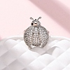Brass Micro Pave Cubic Zirconia Adjustable Open Cuff Rings for Women RJEW-A072-01C-P-2