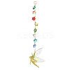 Brass & Transparent Epoxy Resin Fairy Pendant Decoration HJEW-JM02635-01-1