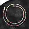 925 Sterling Silver Pave Colorful Cubic Zirconia Tennis Necklaces for Women NJEW-C096-01B-G01-3