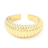 Rack Plating Brass Croissant Open Cuff Ring for Women X-RJEW-I083-04G-2
