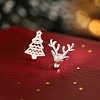 Deer & Christmas Tree Christmas Brass Stud Earrings FS-WG921AB-01-1