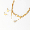 Golden Stainless Steel Jewelry Set QE0758-4-1
