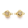 Brass Micro Pave Clear Cubic Zirconia Box Clasps KK-Q074-08G-1